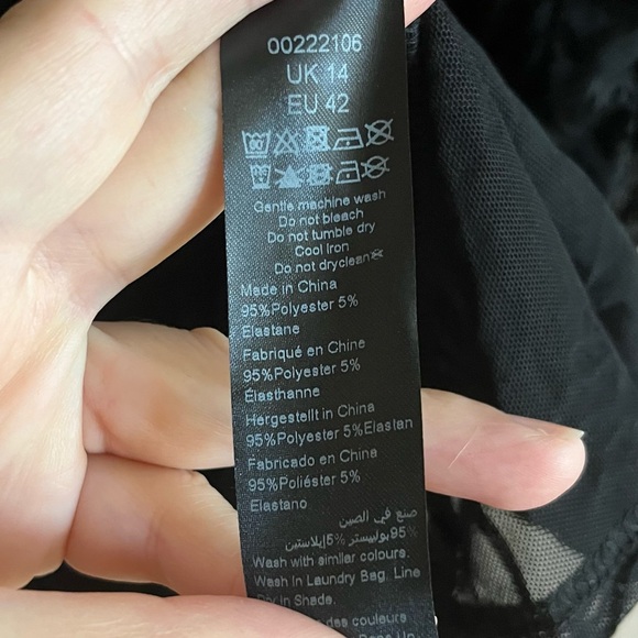 City Chic Womens Size 14 NWT Sienna Mesh Dress Burnout Black Hi Low Cocktail - Picture 9 of 11